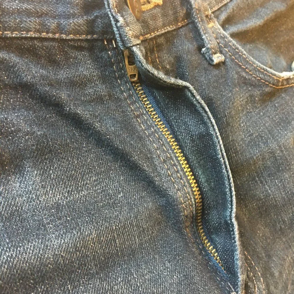 Lee Dungarees Vintage Slim Jeans Mens Size 36 Lightly Distressed Dark Wash